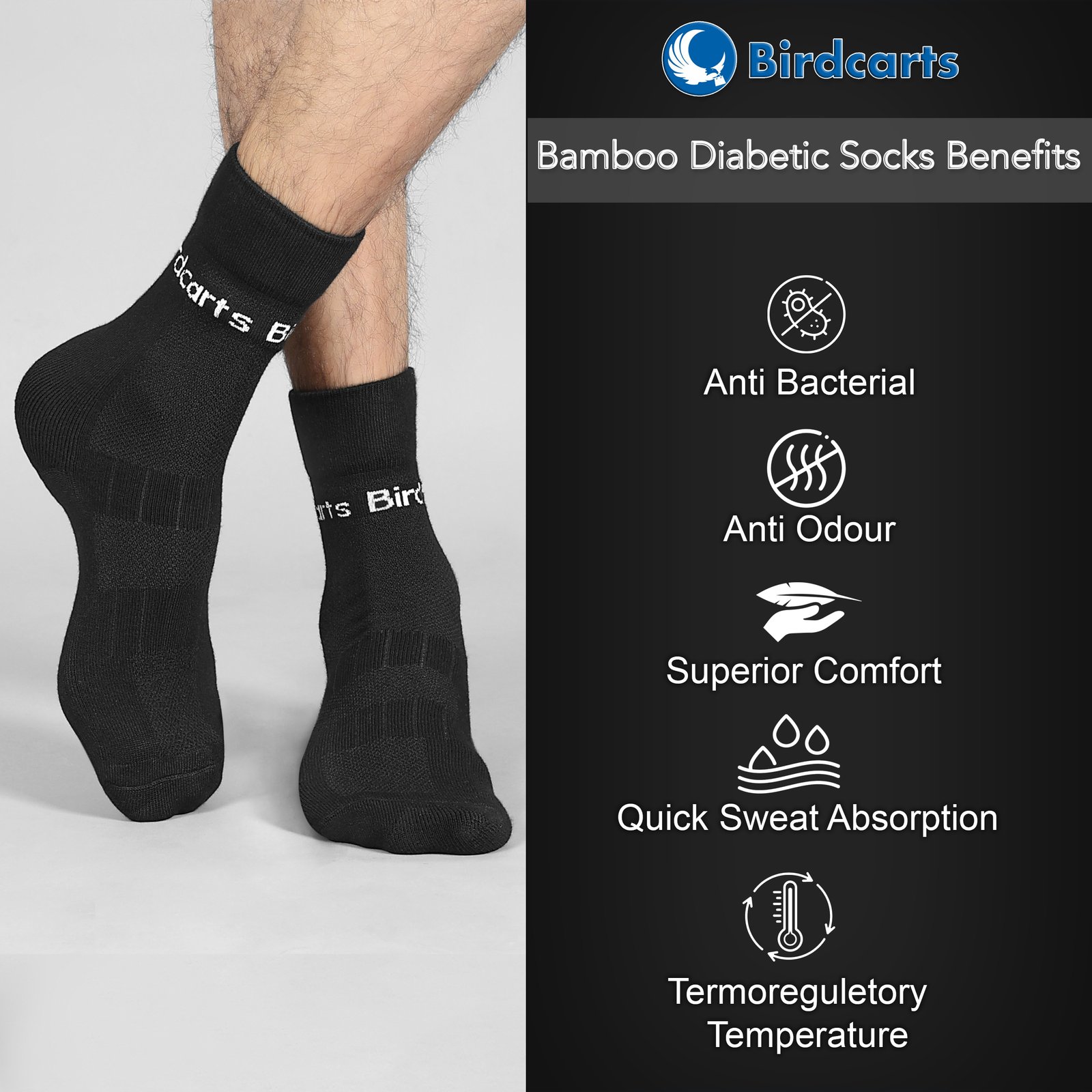 Bamboo socks-Black benefits