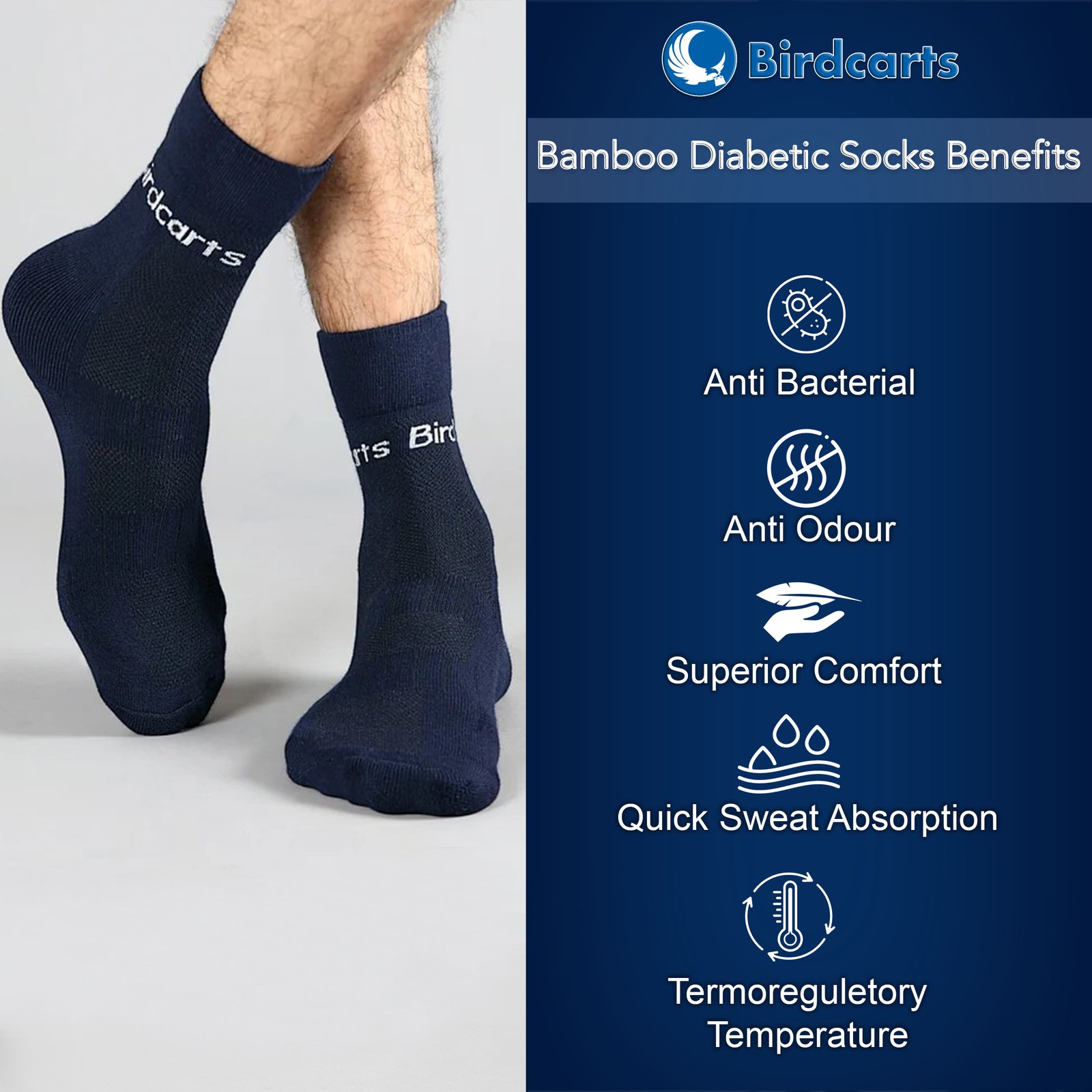 Bamboo socks Navy Blue benefits